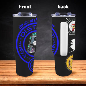 D2 blue 40oz Tumbler with White Handle