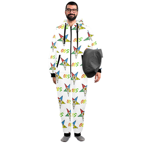 oes Unisex One-Piece Zip Up Hooded Pajamas