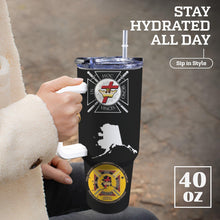 Load image into Gallery viewer, d1 new red 40oz Tumbler with White Handle
