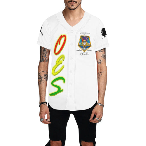 oes aur white All Over Print Baseball Jersey for Men (Model T50)