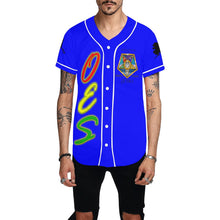 Load image into Gallery viewer, oes aur blue All Over Print Baseball Jersey for Men (Model T50)