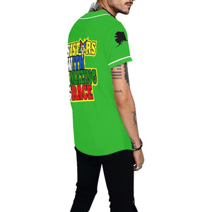 oes aur green All Over Print Baseball Jersey for Men (Model T50)