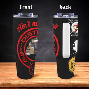 d1 new red 40oz Tumbler with White Handle