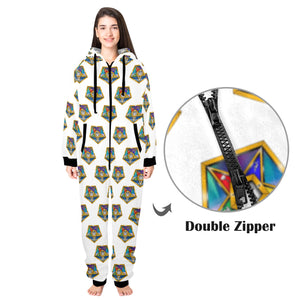 aur Unisex One-Piece Zip Up Hooded Pajamas
