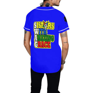 oes aur blue All Over Print Baseball Jersey for Men (Model T50)
