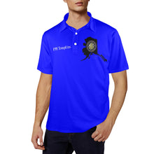 Load image into Gallery viewer, blue Men&#39;s All Over Print Polo Shirt (Model T55)