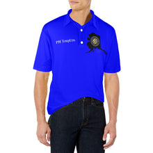 Load image into Gallery viewer, blue Men&#39;s All Over Print Polo Shirt (Model T55)