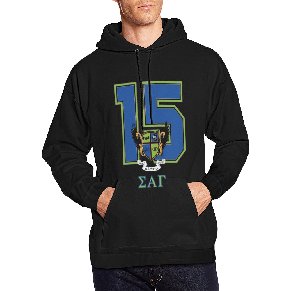 15 with crest All Over Print Hoodie for Men (USA Size) (Model H13)