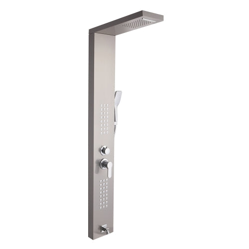 60 inch Shower Panel Tower System Stainless Steel 5 in 1 Multi-Function Shower Panel with Spout Rain