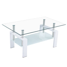 Load image into Gallery viewer, 110*60*45.5cm Double-Glazed Dining Table Stainless Steel Table Legs