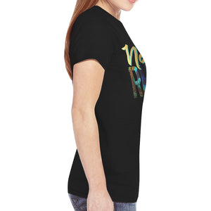 PYT black New All Over Print T-shirt for Women (Model T45)