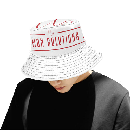 Uncommon Solutions white All Over Print Bucket Hat for Men