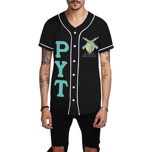 pyt black All Over Print Baseball Jersey for Men (Model T50)