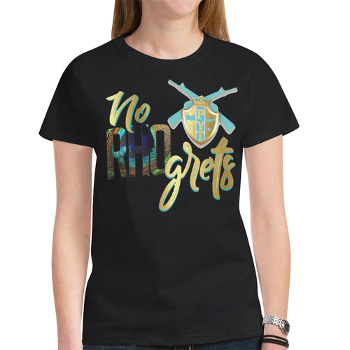 PYT black New All Over Print T-shirt for Women (Model T45)