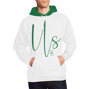 Uncommon Solutions white All Over Print Hoodie for Men (USA Size) (Model H13)