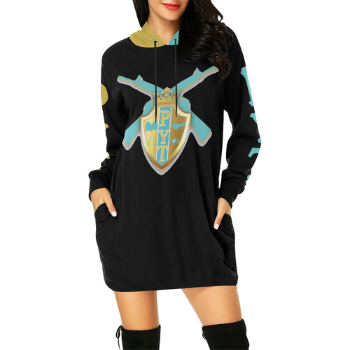 pyt All Over Print Hoodie Mini Dress (Model H27)