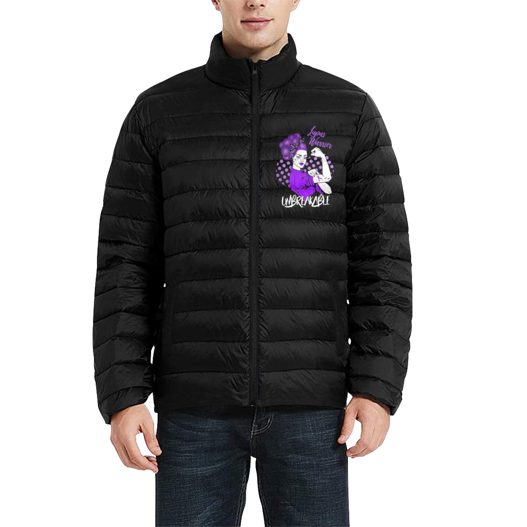 Lupus Men's Stand Collar Padded Jacket (Model H41)