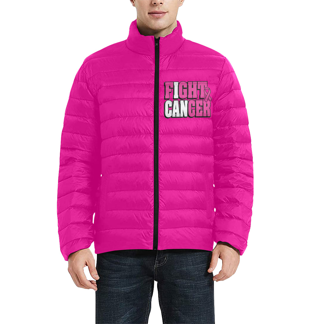 cancer Men's Stand Collar Padded Jacket (Model H41)