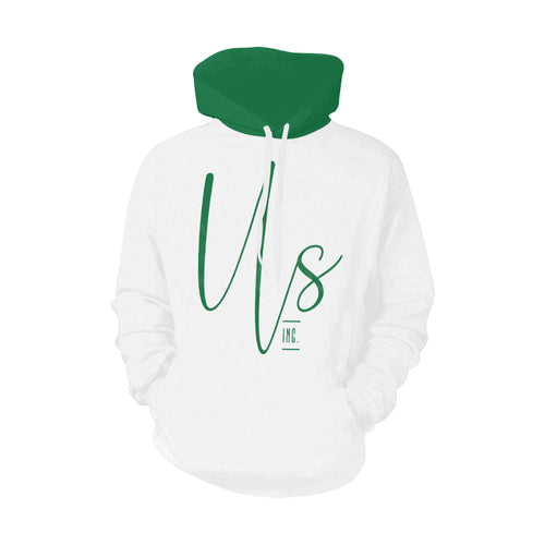 Uncommon Solutions white All Over Print Hoodie for Men (USA Size) (Model H13)
