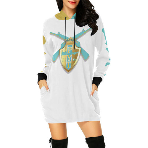 pyt All Over Print Hoodie Mini Dress (Model H27)