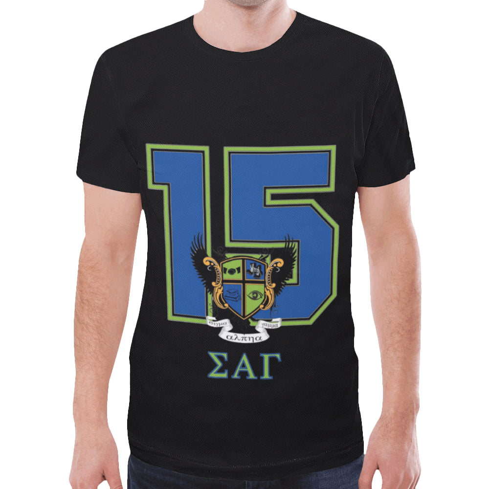 15 with crest New All Over Print T-shirt for Men (Model T45)