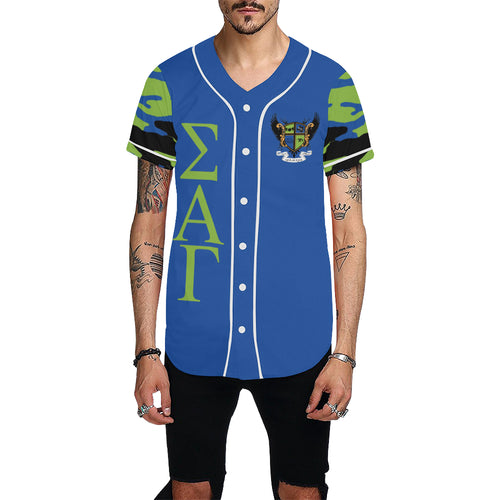 Sigma Alpha Gamma All Over Print Baseball Jersey for Men (Model T50)