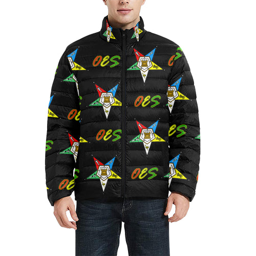 oes Men's Stand Collar Padded Jacket (Model H41)